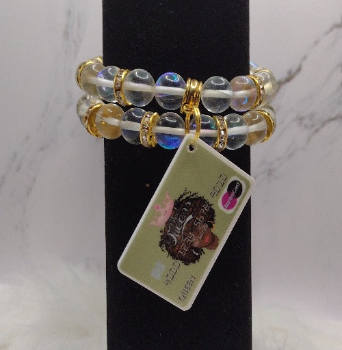 Black Girl Magic Light Sage Credit Card Stretch Bracelet