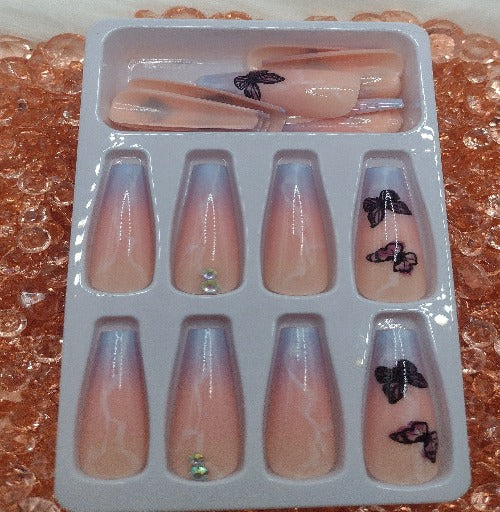 Ombre Butterfly Press On Nails