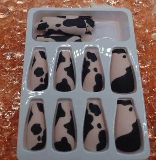 Cow Print Press On Nails